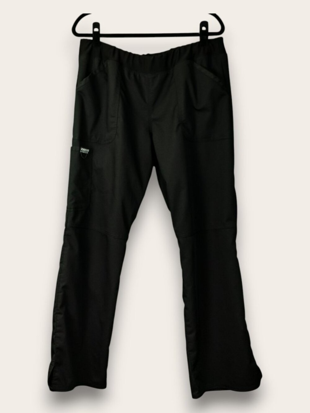 Cherokee Workwear Scrub Pants Women's Large Black Pull-On EUC WW110